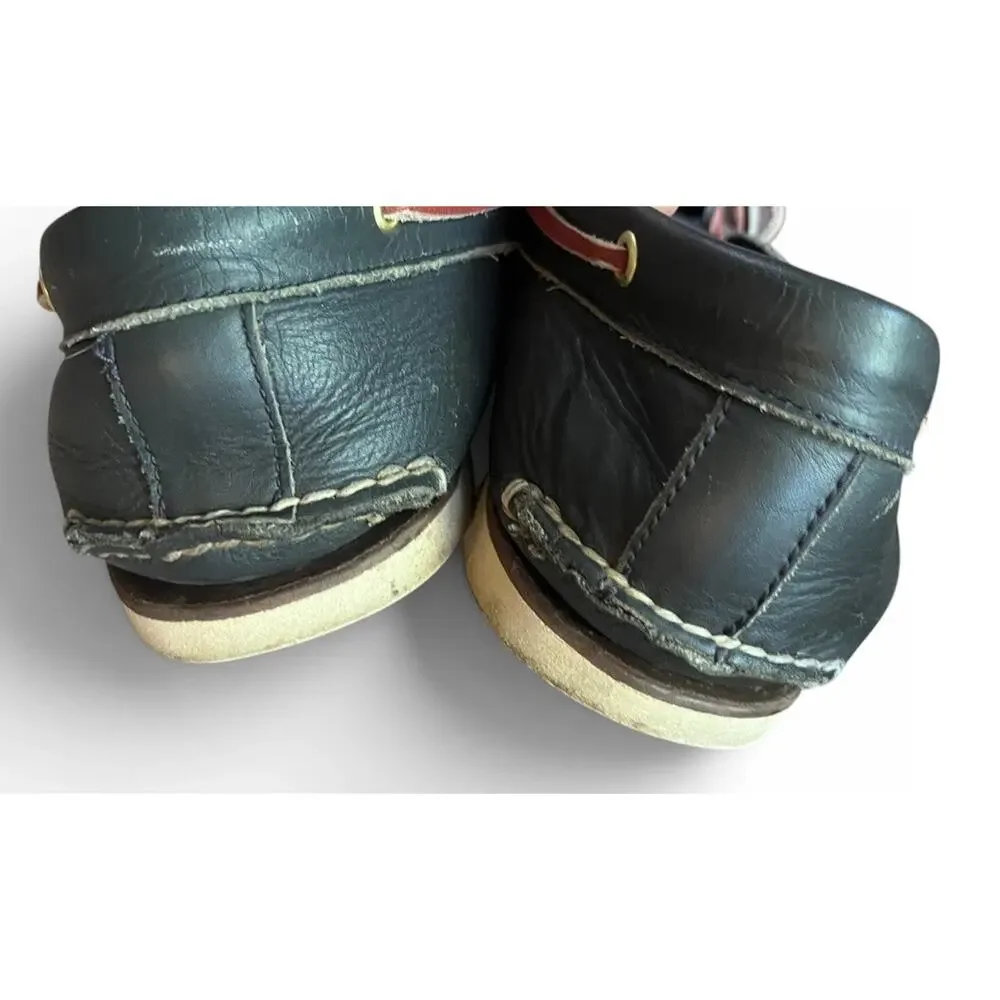 Timberland Shoes Classic Boat Men's 12 Handsewn Leather Navy Blue Preppy 74036